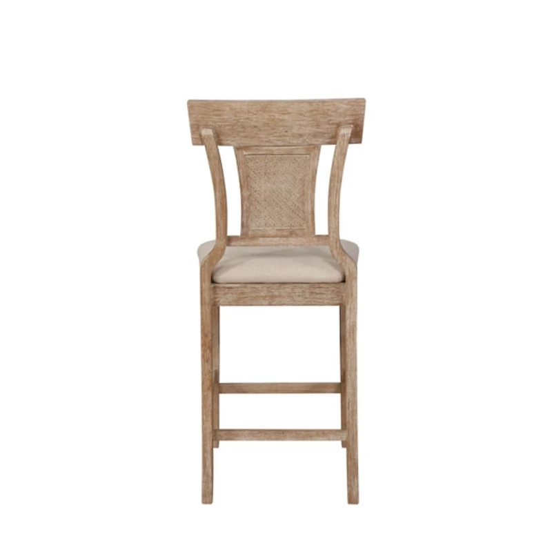Duncan Upholstered Natural Wood Counter Stool