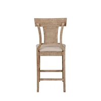 Duncan Upholstered Natural Wood Counter Stool