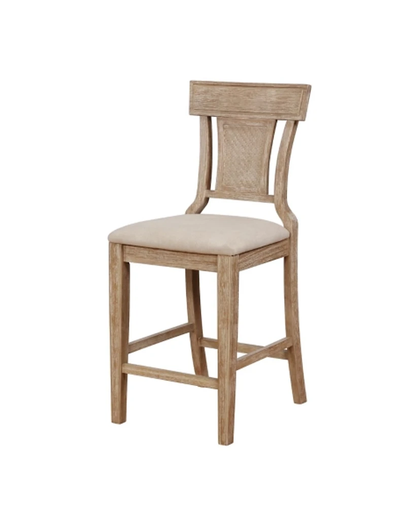 Duncan Upholstered Natural Wood Counter Stool