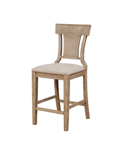 Duncan Upholstered Natural Wood Counter Stool