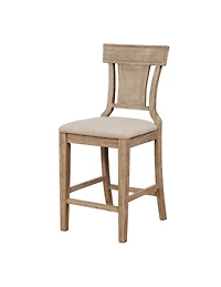 Duncan Upholstered Natural Wood Counter Stool