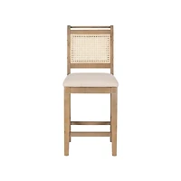 Emerson Cane Upholstered Counter Stool