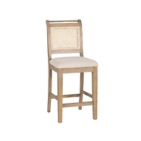 Emerson Cane Upholstered Counter Stool