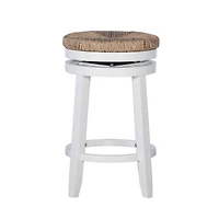 Maya Seagrass White Swivel Counter Stool