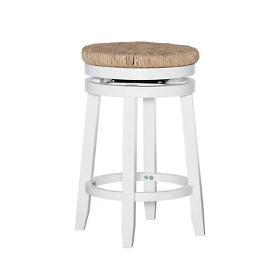 Maya Seagrass White Swivel Counter Stool