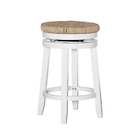 Maya Seagrass White Swivel Counter Stool