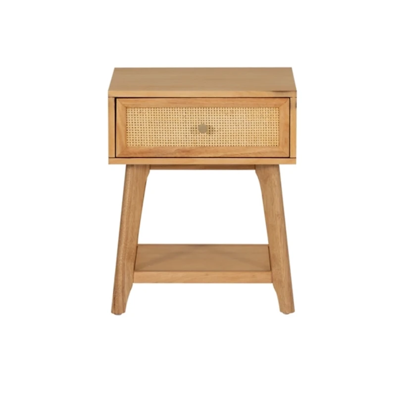 Cassie Cane and Wood Nightstand