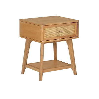Cassie Cane and Wood Nightstand