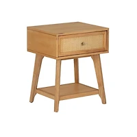 Cassie Cane and Wood Nightstand
