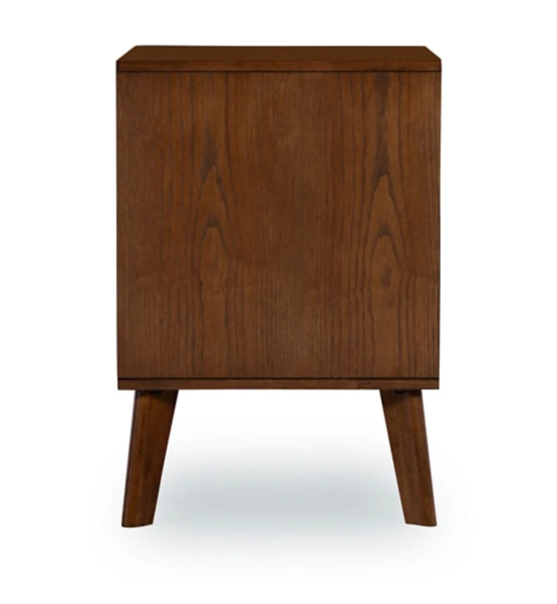 Hudson Walnut Brown Wood 2-Drawer Nightstand