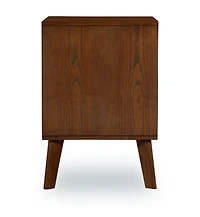 Hudson Walnut Brown Wood 2-Drawer Nightstand