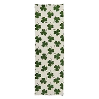 Embroidered Green Clover Table Runner