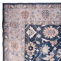 Blue Nora Washable Area Rug, 5x8