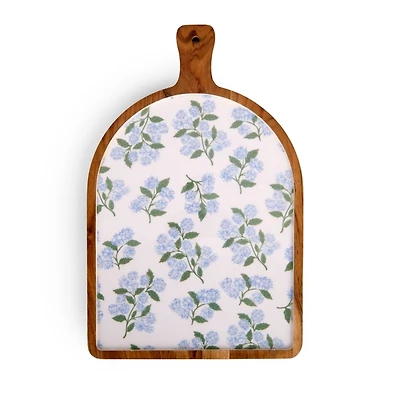 Natural Wood Hydrangea Print Serving Board