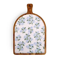 Natural Wood Hydrangea Print Serving Board