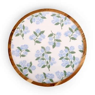 Natural Wood Hydrangea Lazy Susan