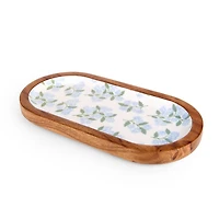 Natural Wood Hydrangea Serving Platter