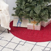 Red Quilted Christmas Tree Skirt