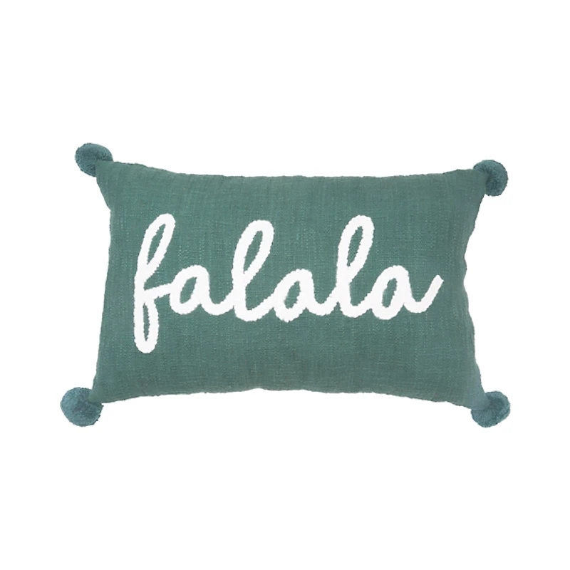 Green Fa La La Christmas Pillow