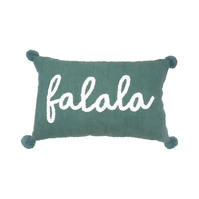 Green Fa La La Christmas Pillow