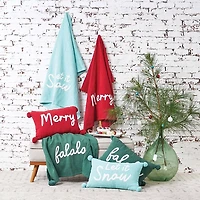 Green Fa La La Christmas Throw