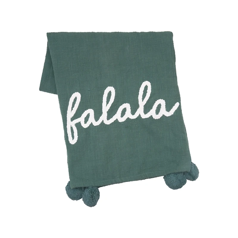 Green Fa La La Christmas Throw