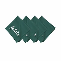 Green Fa La La Christmas Napkins, Set of 4