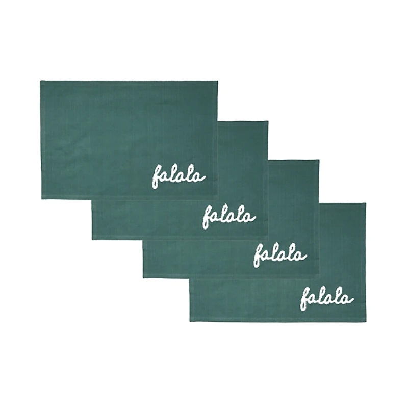 Green Fa La La Christmas Placemats, Set of 4
