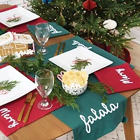 Green Fa La La Christmas Placemats, Set of 4