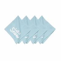 Light Blue Let it Snow Christmas Napkins, Set of 4