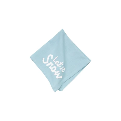 Light Blue Let it Snow Christmas Napkins, Set of 4