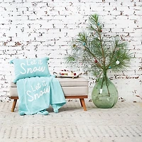 Light Blue Let it Snow Christmas Pillow