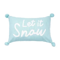 Light Blue Let it Snow Christmas Pillow