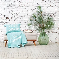 Light Blue Let it Snow Christmas Throw