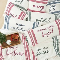 Traditional Red Merry Christmas Pillow