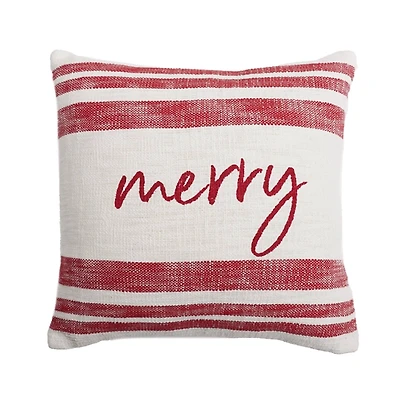 Traditional Red Merry Christmas Pillow