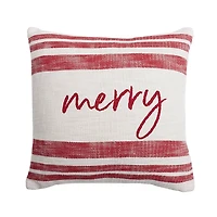 Traditional Red Merry Christmas Pillow