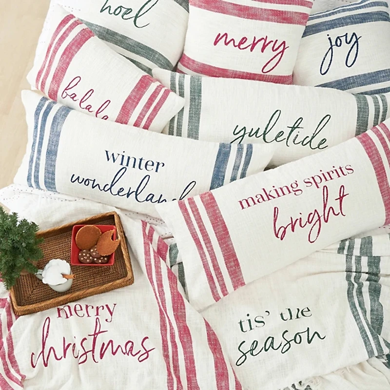 Traditional Red Merry Christmas Throw