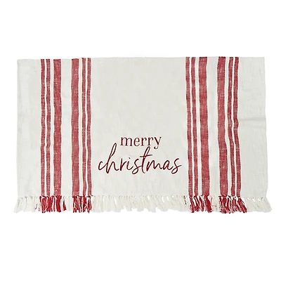 Traditional Red Merry Christmas Throw