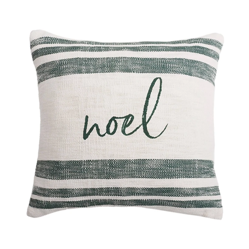 Traditional Green Noel Christmas Pillow