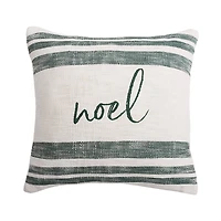 Traditional Green Noel Christmas Pillow