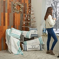 Navy Winter Wonderland Christmas Pillow