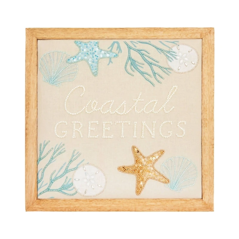 Coastal Greetings Christmas Wall Plaque