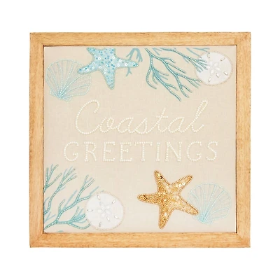 Coastal Greetings Christmas Wall Plaque