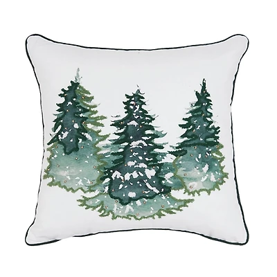 Evergreen Tree Trio Christmas Pillow