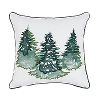 Evergreen Tree Trio Christmas Pillow