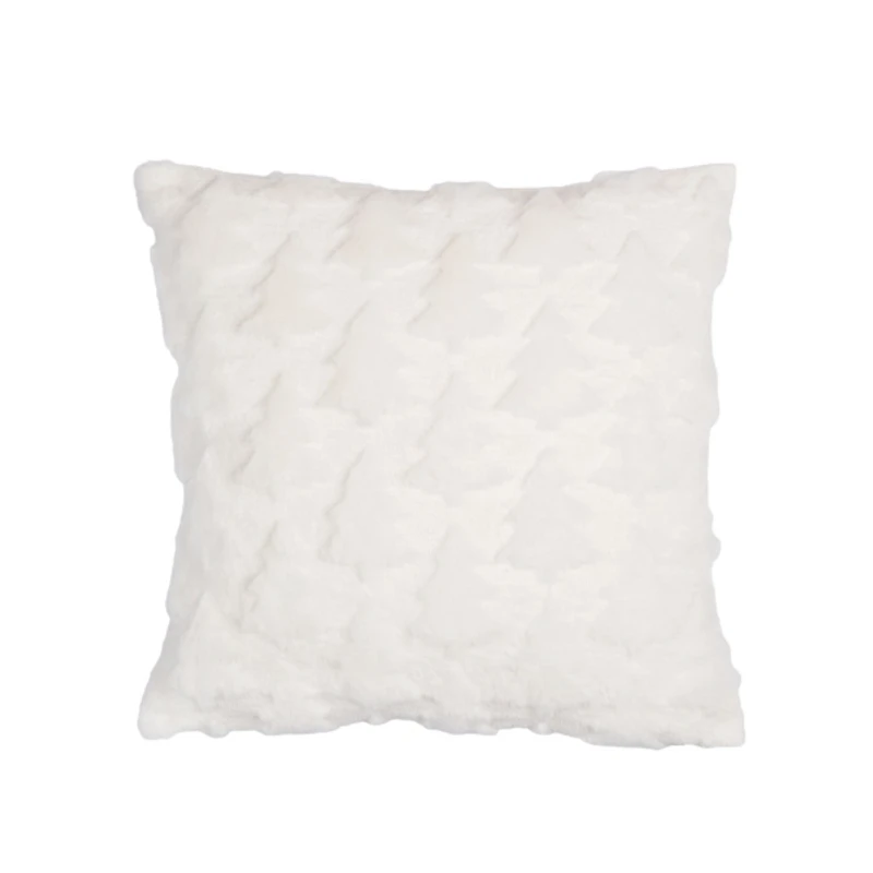 White Frosted Trees Christmas Pillow