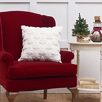 White Frosted Trees Christmas Pillow