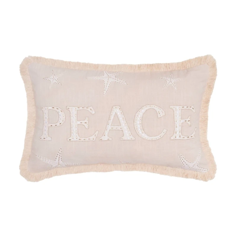 Coastal Peace Christmas Pillow