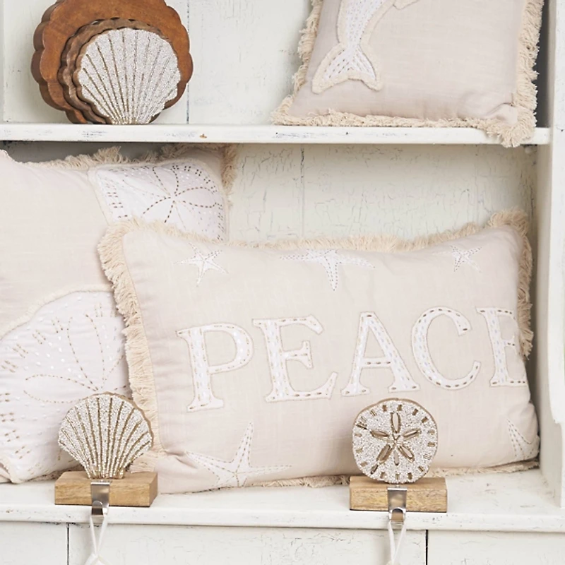 Coastal Peace Christmas Pillow